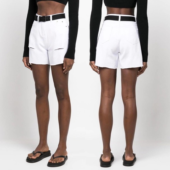The Frankie Shop White Ripped Detail Jean Shorts - XS - NWT